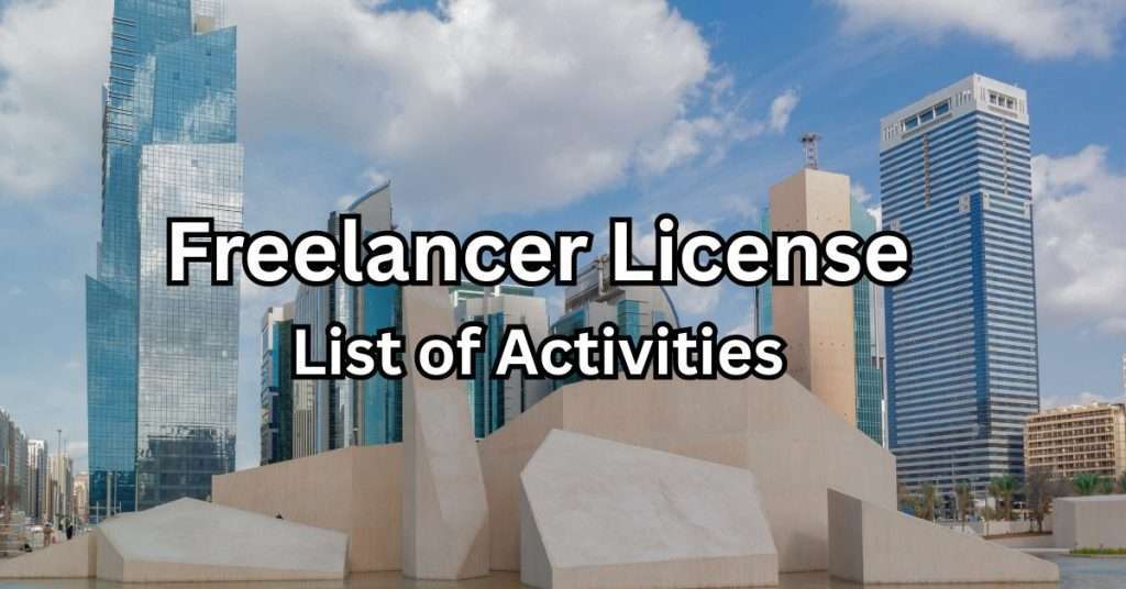 Abu Dhabi Freelancer license list of activities
